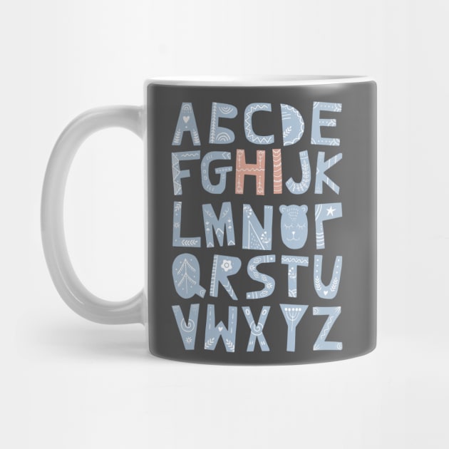 Alphabet says "Hi" (blue and orange) by Ofeefee